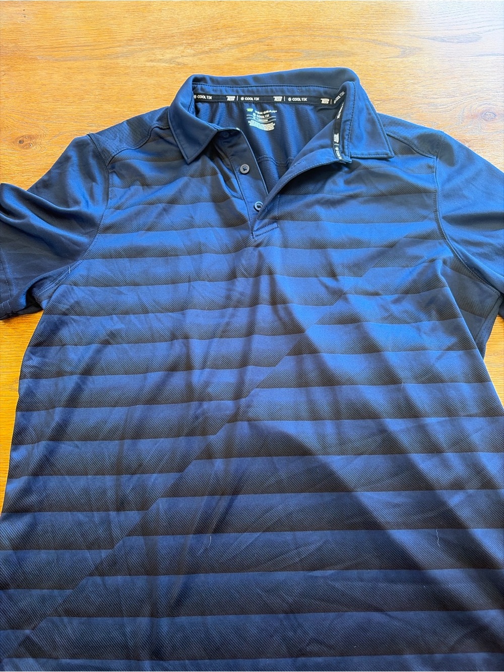 tek gear Blue and Black Horizontal Stripe Polo